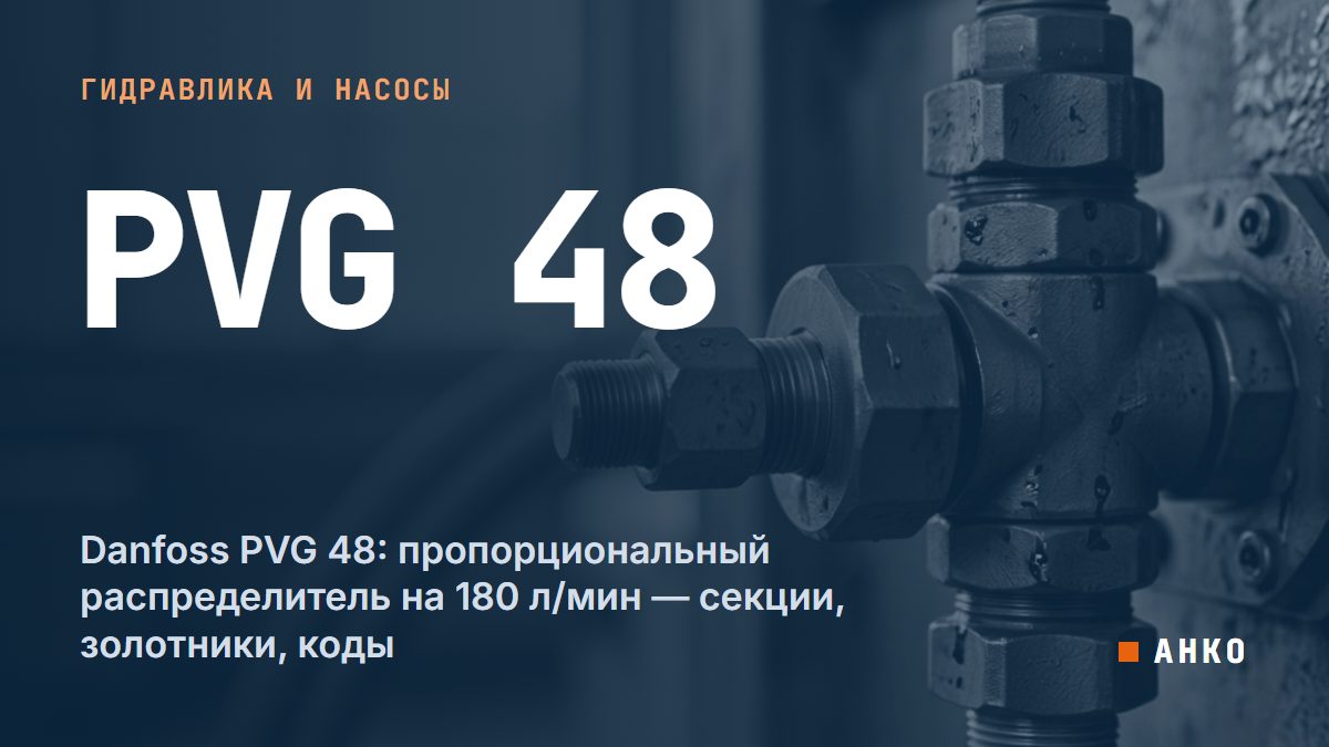 Danfoss PVG 48: пропорциональный распределитель на 180 л/мин — секции, золотники, коды