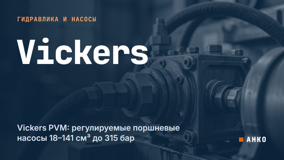 Vickers PVM: регулируемые поршневые насосы 18–141 см³ до 315 бар
