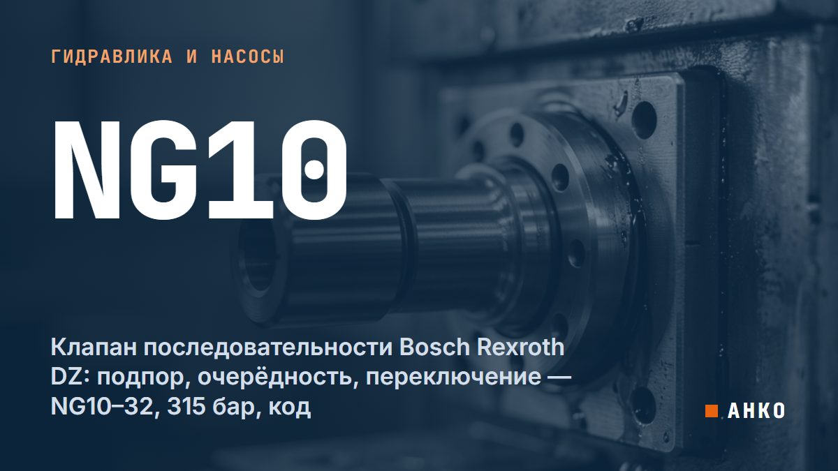 Клапан последовательности Bosch Rexroth DZ: подпор, очерёдность, переключение — NG10–32, 315 бар, код