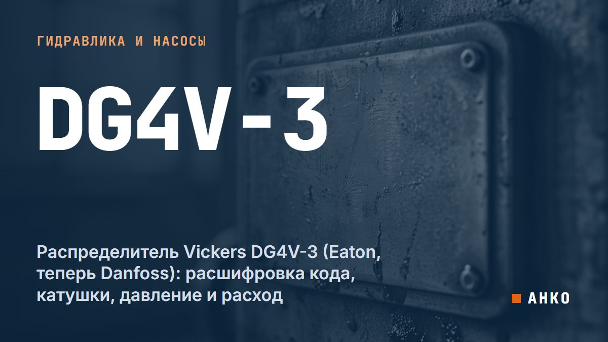 Распределитель Vickers DG4V-3 (Eaton, теперь Danfoss): расшифровка кода, катушки, давление и расход