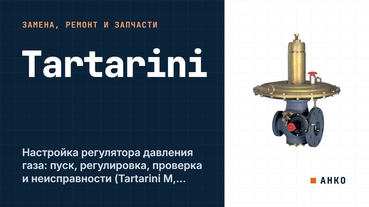 Настройка регулятора давления газа: пуск, регулировка, проверка и неисправности (Tartarini M, A/140, B/240)