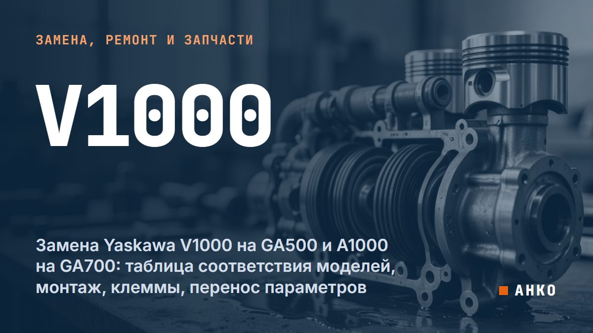 Замена Yaskawa V1000 на GA500 и A1000 на GA700: таблица соответствия моделей, монтаж, клеммы, перенос параметров