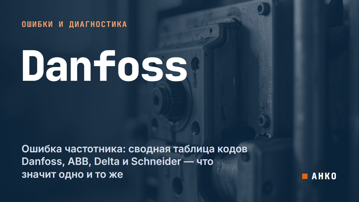Ошибка частотника: сводная таблица кодов Danfoss, ABB, Delta и Schneider — что значит одно и то же