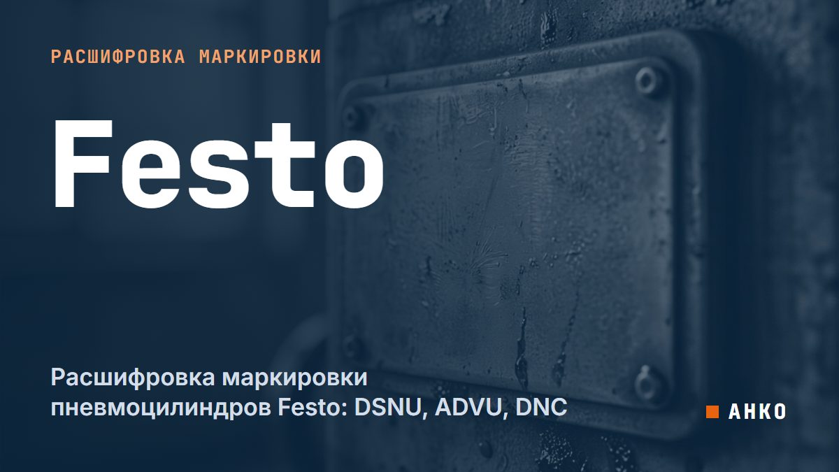 Расшифровка маркировки пневмоцилиндров Festo: DSNU, ADVU, DNC