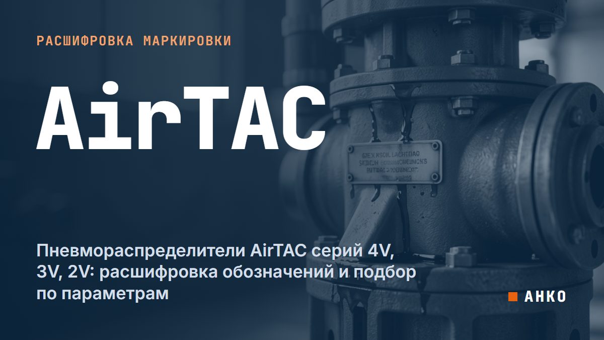 Пневмораспределители AirTAC серий 4V, 3V, 2V: расшифровка обозначений и подбор по параметрам