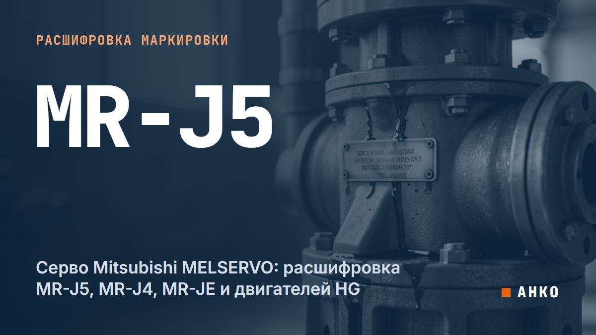 Серво Mitsubishi MELSERVO: расшифровка MR-J5, MR-J4, MR-JE и двигателей HG