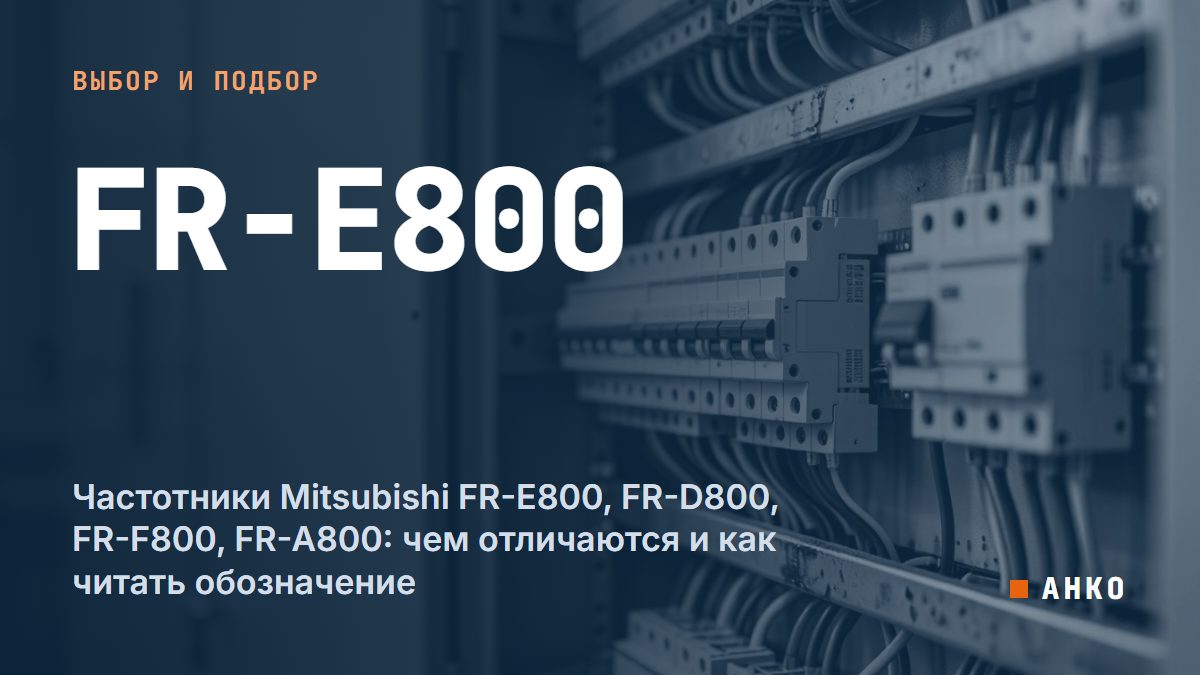 Частотники Mitsubishi FR-E800, FR-D800, FR-F800, FR-A800: чем отличаются и как читать обозначение