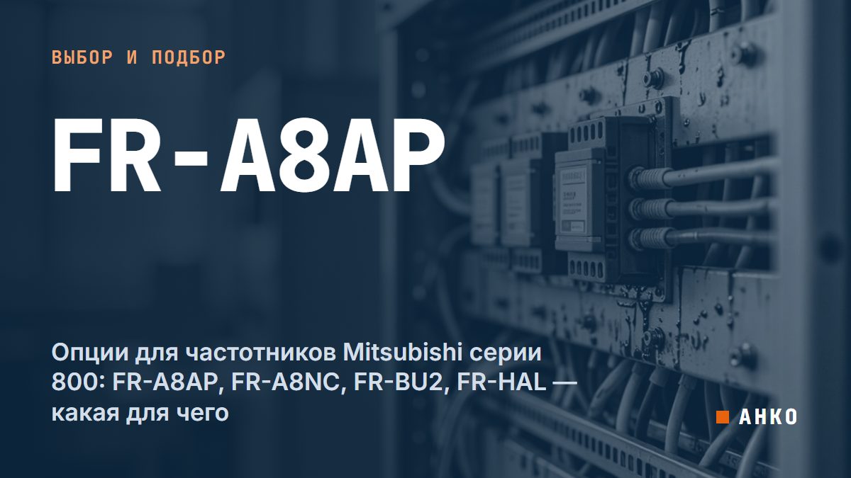 Опции для частотников Mitsubishi серии 800: FR-A8AP, FR-A8NC, FR-BU2, FR-HAL — какая для чего