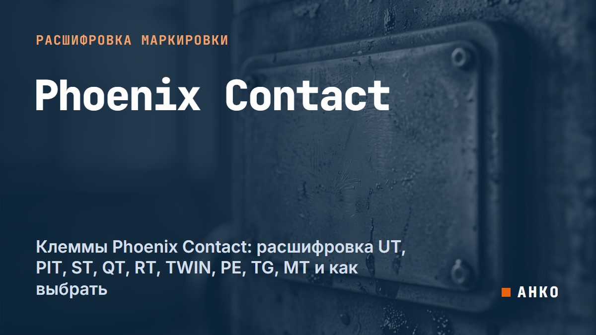 Клеммы Phoenix Contact: расшифровка UT, PIT, ST, QT, RT, TWIN, PE, TG, MT и как выбрать