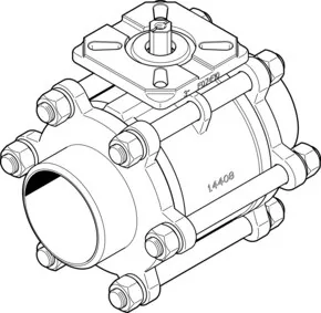 VZBA-3"-WW-63-T-22-F0710-V4V4T Шаровой кран Festo