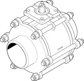 VZBA-4"-WW-63-T-22-F10-V4V4T Шаровой кран Festo
