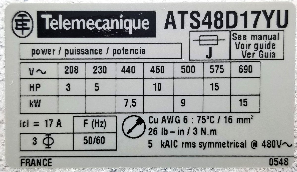 Серводвигатель Schneider Electric Altistart ATS48D17YU