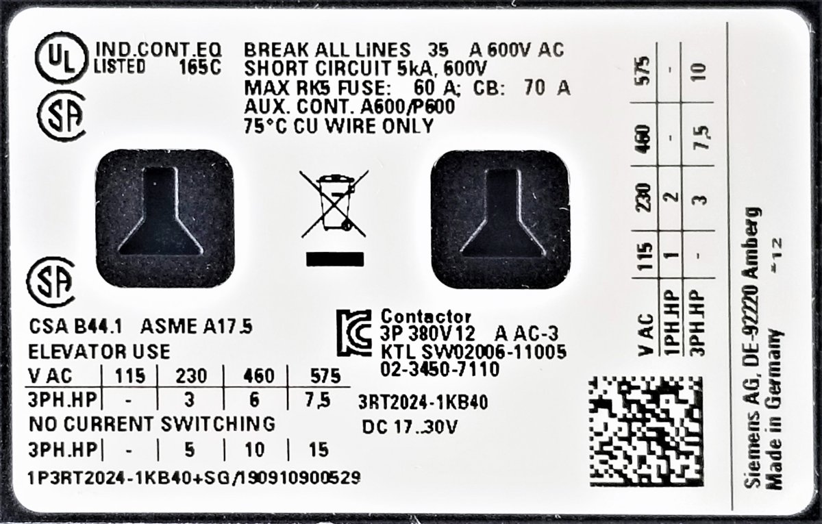 Контактор Siemens SIRIUS 3RT2024-1KB40