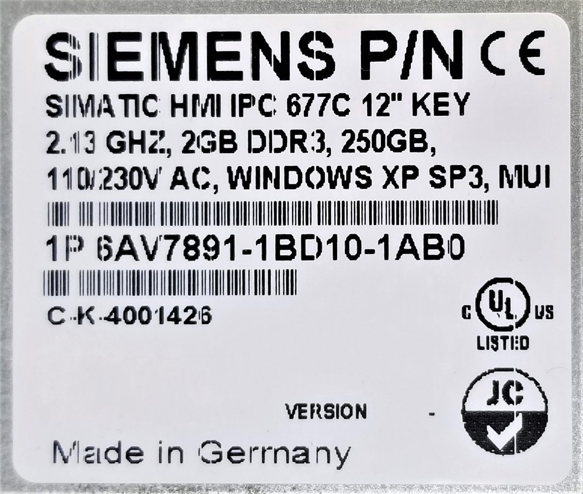 Промышленный компьютер / накопитель Siemens 6AV7891-1BD10-1AB0