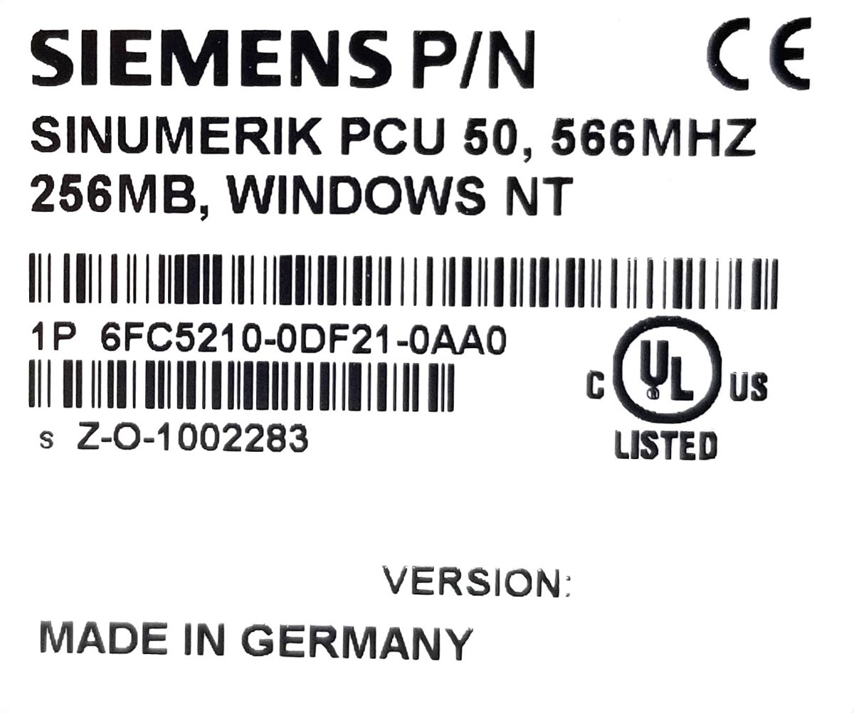 Компьютер ЧПУ (PCU) Siemens SINUMERIK 6FC5210-0DF21-0AA0