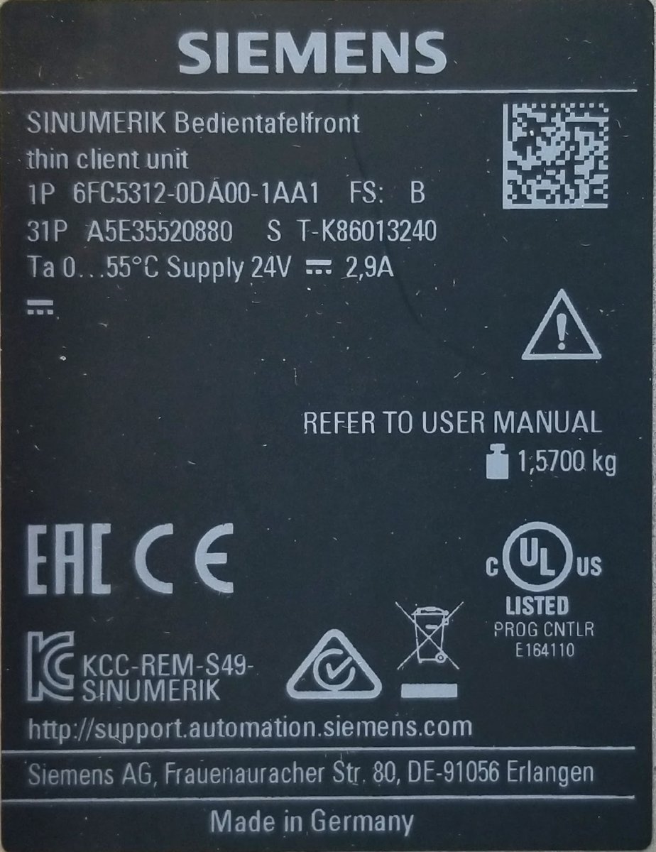 Комплектующие Siemens SINUMERIK 6FC5312-0DA00-1AA1