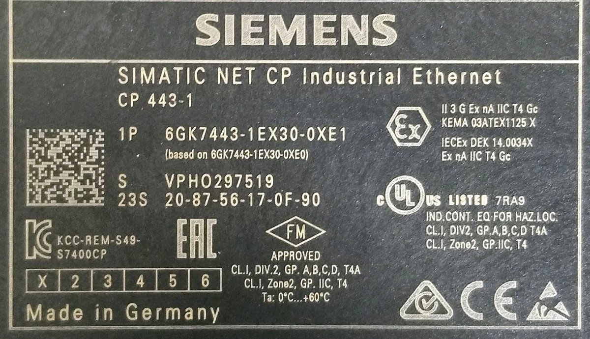 Модуль контроллера (ПЛК) Siemens 6GK7443-1EX30-0XE1